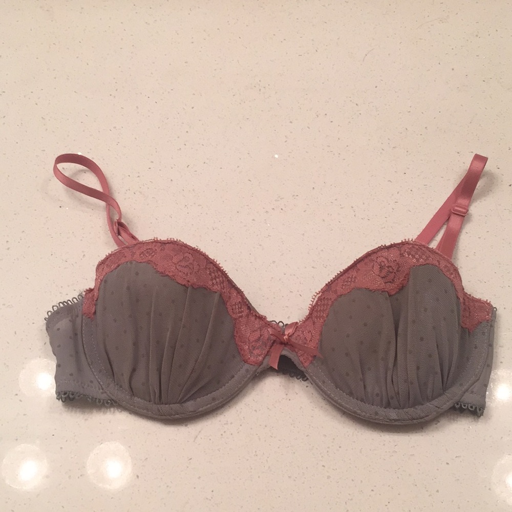 Pink and Light Gray Bra